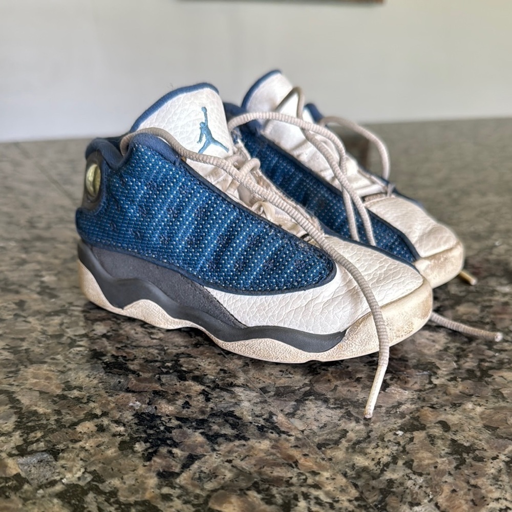 Jordan Blue and White Quilted kids 9C Sneakers
